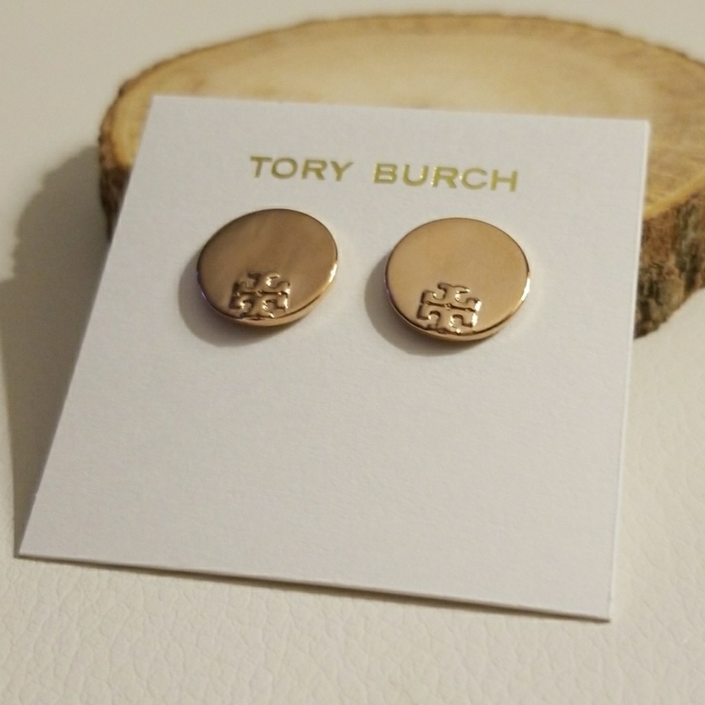 Tory Burch disk rose gold earrings - Picture 3 of 4